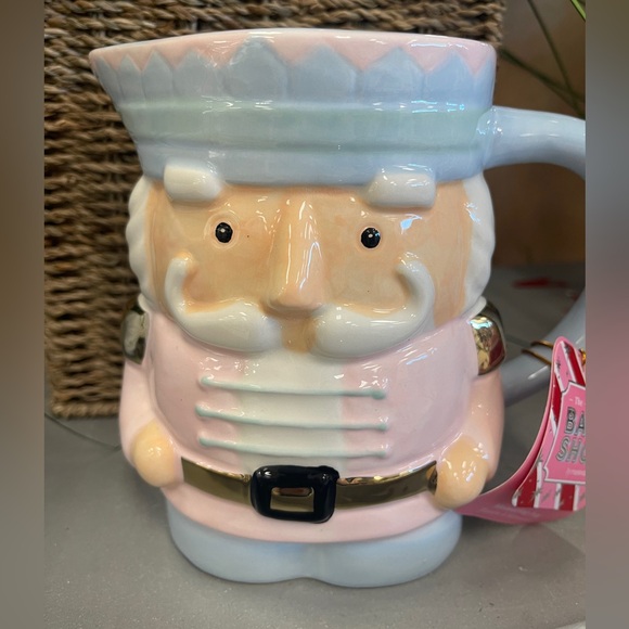 Pink Christmas Nutcracker Measuring Jug Ceramic Pitcher NWT Bakeshop - Picture 3 of 8